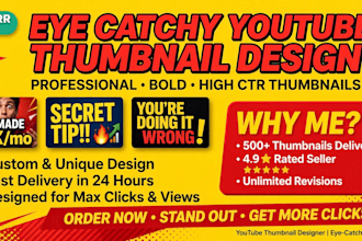 do eye catchy youtube thumbnail design in 2 hours
