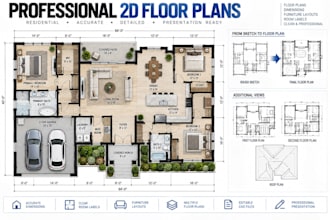 create professional 2d floor plans for homes and real estate projects