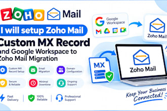 setup zoho mail custom mx record and google workspace to zoho mail migration