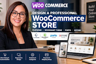 design a woocommerce store with flatsome woodmart theme porto store