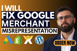fix google merchant center suspension, misrepresentation and product feed