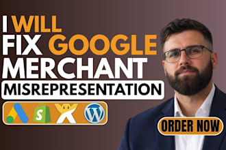 fix google merchant center suspension, misrepresentation and product feed