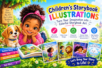 illustrate a colorful picture book for children storybook