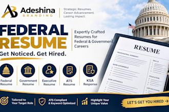 build federal resume, executive, government, ksa response and resume writing