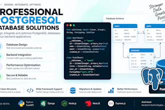 design and integrate postgresql databases for your backend