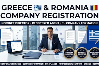 provide greece romania company registration nominee director service, eu company