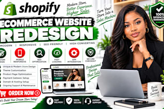 design a modern shopify store shopify website redesign