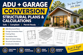 design adu and garage conversion structural plans and calculations