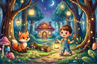 create 3d watercolor storybook illustrations and cute characters