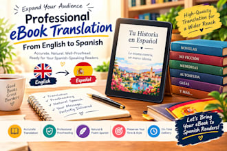 professionally translate your ebook and proofread fro english to spanish