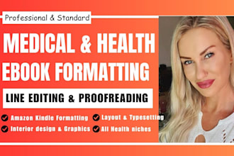do medical ebook, mental health paperback formatting, proofreading and editing