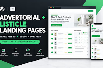 build advertorial and listicle landing pages in wordpress elementor