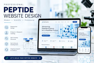 build peptide website, peptide store or ecommerce website supplement websites