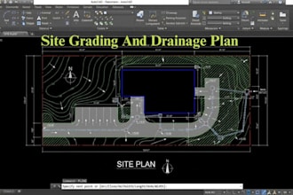 draw site plan, site grading plan, drainage plan, erosion plan, civil3d, utility