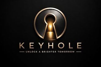 design a professional protection, lock, security, or privacy keyhole logo