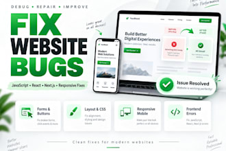 fix website bugs javascript next js forms and responsive issues