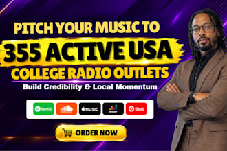 pitch your music to 355 active USA college radio outlets
