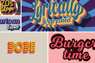 design 70s retro vintage typography logo for t shirt and branding