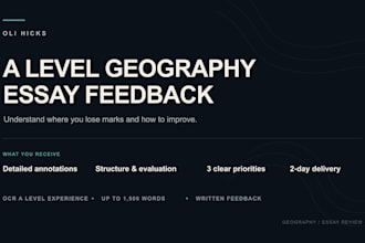 mark your a level geography essay and give detailed feedback