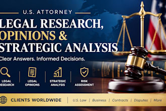 provide US attorney legal research, opinions and strategic analysis