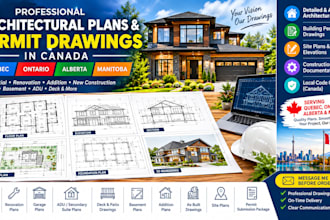 provide architectural plan permit drawing in quebec ontario alberta manitoba