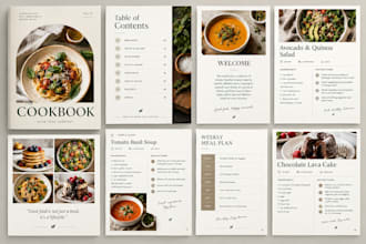 design recipe cookbook, format cookbook, diet plan tracker, meal planner