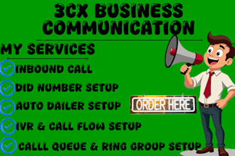 setup 3cx call center, IVR, did number, auto dialer and call queue
