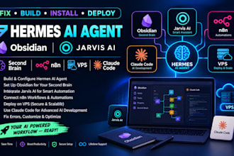fix build install hermes ai agent obsidian jarvis ai second brain n8n deploy vps