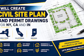 civil engineering site plan city permits drawings in new york california indiana