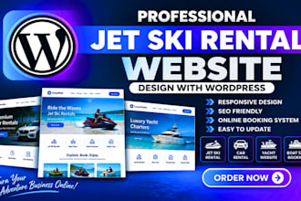 design jet ski rental website car rental yacht website boat taxi booking website