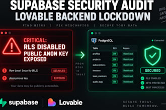 do supabase security audit, lovable backend configuration, postgresql rls policy