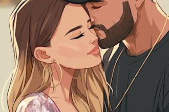 draw couple portrait illustration