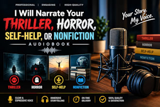 narrate your thriller, horror, self help, or nonfiction audiobook