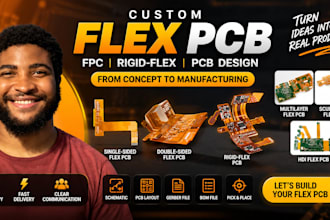 design flexible pcb, fpc, rigid flex pcb, schematic, footprint, and gerber files