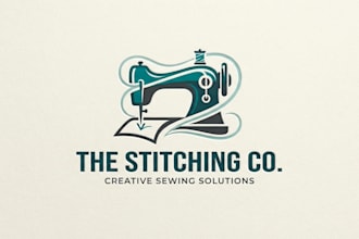 design a professional sewing machine logo for your brand