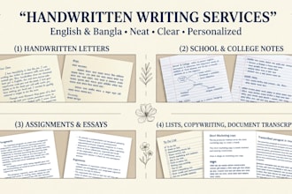 handwrite your english or bangla documents