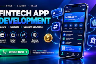 develop an online payment app, fintech app, wallet app, p2p money transfer app
