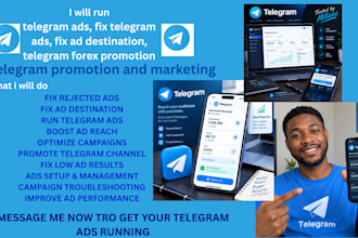 analyze all your telegram ad error and  fix telegram ad, setup telegram ads
