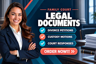 draft divorce, custody, support and separation legal documents