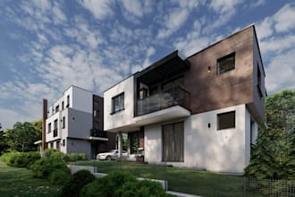 redesign 3d contemporary residential with cgi renders, internal and external