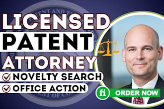 licensed US patent attorney, filing, registration, patent lawyer, novelty search