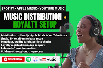 distribute your music to spotify apple music and register royalties