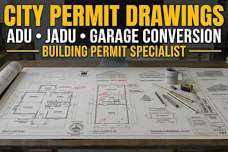 do city permit drawings for building permit adu jadu garage conversion