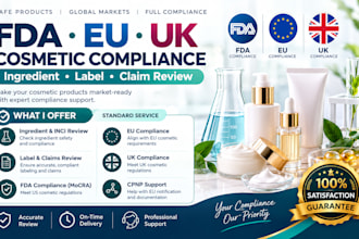 review cosmetic ingredients and labels for fda eu UK compliance