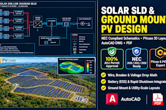 design solar single line diagram, nec solar sld ground mount pv layout