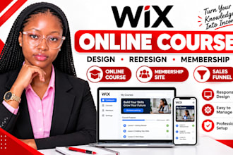 design wix online course, website wix membership site, wix sales funnel