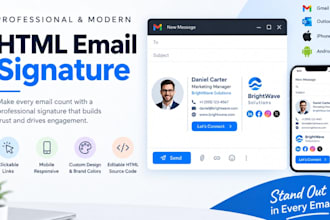create clickable HTML email signature animated email signature for gmail outlook