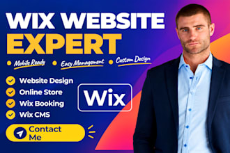 design wix website, wix online store, wix cms, wix booking and redesign wix site