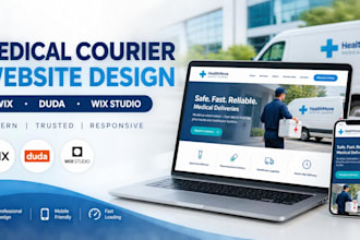 design a professional medical courier website using wix or duda