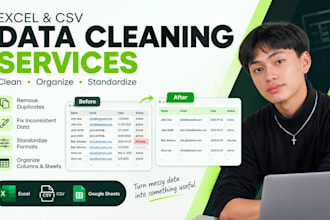 clean and organize your excel or CSV data